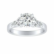 1 KT Moissanite Solitario Anello Fidanzamento Matrimonio 14K Oro Bianco Argento - £157.90 GBP