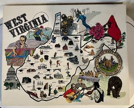West Virginia State Puzzle 18x24 1993 Great American Puzzle Factory Comp... - $14.80