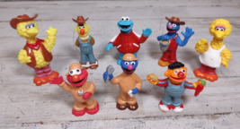Lot of 8 Vintage JHP Sesame Street PVC Figures Farmer Mechanic Cowboy Muppets - £21.68 GBP