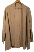 Neiman Marcus 100% Cashmere Tan Open Front Cardigan Sz 1X Lightweight Ol... - $38.61