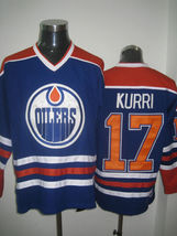 Oilers #17 Jari Kurri Jersey Old Style Uniform Blue - £38.49 GBP