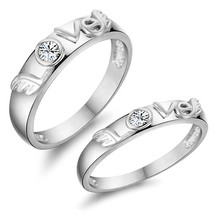 LOVE Korean Matching Pair of Rings Set of Two - £30.62 GBP