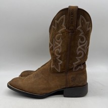 Durango Westward Brown Leather Square Toe Pull On Western Boots Men’s 10.5 M - £69.59 GBP