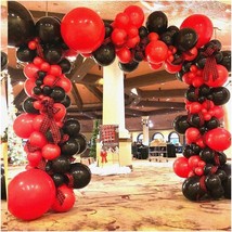 ChromaFest Balloon Garland Arch Kit - 136pcs | Vibrant Black Red Color Scheme fo - $48.50