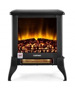 Compact Portable Space Heater with Realistic Flame Effect-Black - Color:... - £131.11 GBP