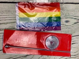 Rainbow Table Flag LGBT Stick Small Mini Rainbow Flag Office - £12.66 GBP