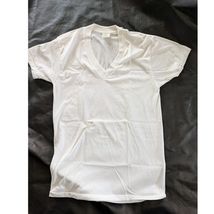T-Shirt Vintage Da Uomo A V Bianca M Dacron Poliestere Cotone USA NUOVA - $18.70