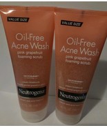 2 Neutrogena Oil-Free Acne Wash Foaming Facial Scrub Pink Grapefruit- 6.... - $23.00