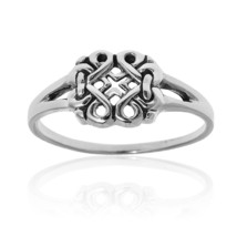 Endless Celtic Ribbons .925 Sterling Silver Everyday Ring-7 - £14.60 GBP