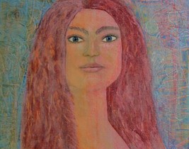 Painting Portrait Original Signed Art Woman Lady Girl Sunset Glow Carla Dancey - £46.10 GBP