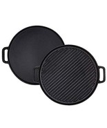 Cast Iron Reversible Grill/Griddle,12&quot; Double sided Cast Iron Stovetop G... - £45.95 GBP