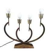 Large Brass Lamp in the Manner of Tommy Parzinger Candelabra Mid Century... - $3,600.75 MXN