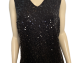 Talbots Women&#39;s Sleeveless Sequined Silk Sweater Black Size XL - $28.49