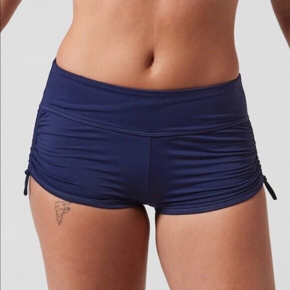 Athleta Scrunch Swim Short Blue Bottom Style 964895 Size Small S - $29.00