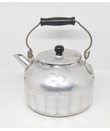 Vintage Aluminum Child&#39;s Toy Wood Handled 3&quot; Tall &amp; 3.5&quot; Wide Tea Kettle - $8.90