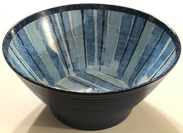 TOMMY BAHAMA Cobalt Blue Metal Chips Fruits Decorative Rimmed Serving Bowl  - $19.25