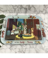 Disney Vintage Lady and The Tramp Metal Tray Blue Dogs Serving Decorative - €65,34 EUR
