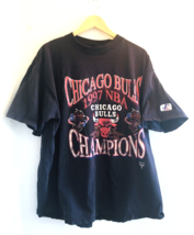 Vtg Official 90s Chicago Bulls Nba Championship Faded Xl Logo Athletic Distress - £64.54 GBP
