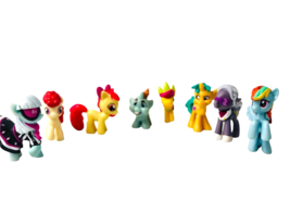 8 My Little Pony Figurines All but one marked on foot. Tallest is 1.75&quot; tall - $26.20