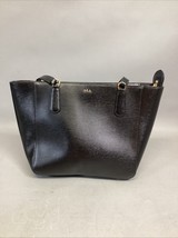 Ralph Lauren RLL Black Cow Leather Handbag Shoulder Bag Satchel - $19.79