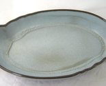 Frankoma Pottery Woodland Moss Blue Brown Oriental Serving Bowl 205 Oval... - $24.99