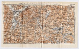 1926 Original Vintage Map Of Vicinity Of Grenoble Romanche Veneon Valley France - £15.51 GBP