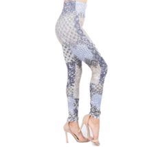 M. Rena Patchwork Printed Seamless Tummy Control Leggings. One Size - £25.52 GBP