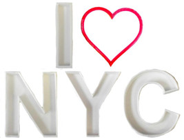 I Love NYC N Y C Heart New York City Visit Set Of 5 Cookie Cutters USA PR1282 - £7.08 GBP