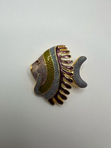 Vintage Enamel Gold Fish Brooch Pin 4cm - £15.58 GBP