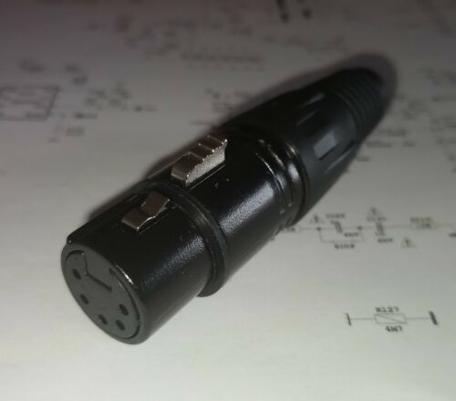 Connettore Presa XLR Cannon Femmina 5 Poli PVC Volante Nero, contatti a ... - $1.74