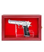 Walnut Wood Gun Display Case Handgun Pistol Revolver 98% UV Red Shadow B... - €63,00 EUR