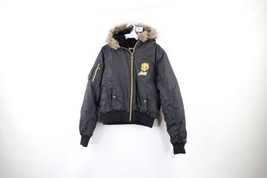NOS Vtg Y2K Lot 29 Womens Large Spell Out Tweety Bird Hooded Puffer Jacket Black - £124.00 GBP