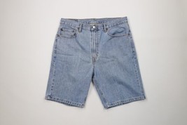 Vintage Y2K Levis 505 Mens 36 Distressed Denim Jean Shorts Jorts Blue Cotton - $54.40