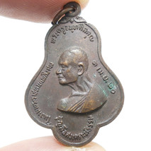 Blessed In 1977 Lp Boonlue Coin Thai Buddha Amulet Lucky Money Peaceful Pendant - £26.40 GBP