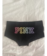 NWT Victoria&#39;s Secret Pink panty Low Rise Boyshort Boxer Black Rainbow G... - €11,72 EUR