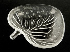 Glass Spade Dish, Leaf Shape Candy Bowl, Bon Bon Tray, Trinket Dish, Vin... - £11.73 GBP