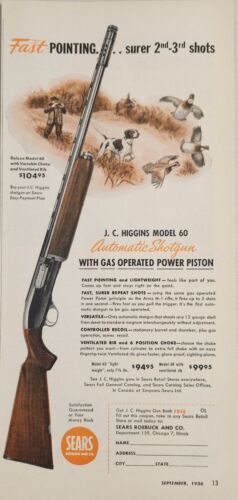 1956 Print Ad Sears JC Higgins Model 60 Automatic Shotguns Chicago,Illinois - $18.61