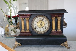 Antique 1910 WM L Gilbert Mantle Clock (for repair or parts) USA - £119.89 GBP