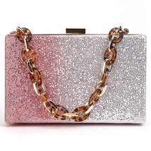 Gradient Pink Color Women&#39;s Bag Acrylic Hand  Designer Handbag Sequined Evening  - £141.52 GBP