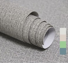 Gray Peel And Stick Wallpaper Guvana 15.7&quot;X197&quot; Grasscloth Contact Paper Grey - £30.33 GBP