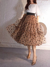 Emerald Green Polka Dot Tulle Skirt Outfit Women A-line Plus Size Tulle Skirts image 10