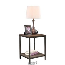 Sauder-North Avenue Side Table 15-1/2&quot;Lx15-1/2&quot;Dx20&quot;H Brown With Black F... - $61.74