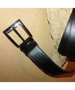 Leather Belt Black Brown 38 Mens Reversible India Adjustable Polished Bu... - $32.54