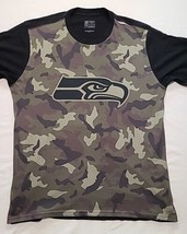 Seattle Seahawks NFL Pro Line Mens Sz L Camouflage Short Sleeve Shirt Cr... - $9.78