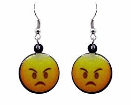 Emoji Yellow Face Graphic Dangle Earrings - Womens Fashion Handmade Jewelry Them - £6.32 GBP