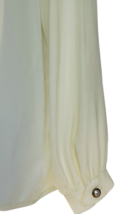Vintage Pearl Button Down Pleated Blouse Cream 80s Classic Silhouette Sz. 14P image 9