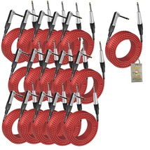 20 Foot Guitar Cords (16-Pack) by FAT TOAD - Right-Angle to Straight-End Instrum - $128.00