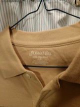 St John&#39;s Bay Classic Men&#39;s Super Pique Polo Short Sleeves Shirt Beige NWOT Lge - £10.91 GBP