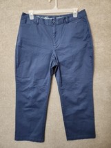 Eddie Bauer Legend Wash Curvy Crop Chino Pants Womens 14 Tall Blue Stretch - £20.91 GBP