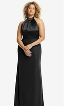 AFTER SIX Halter Neck Charmeuse &amp; Crepe Gown Black Size 16. NWT. $248 - $118.79